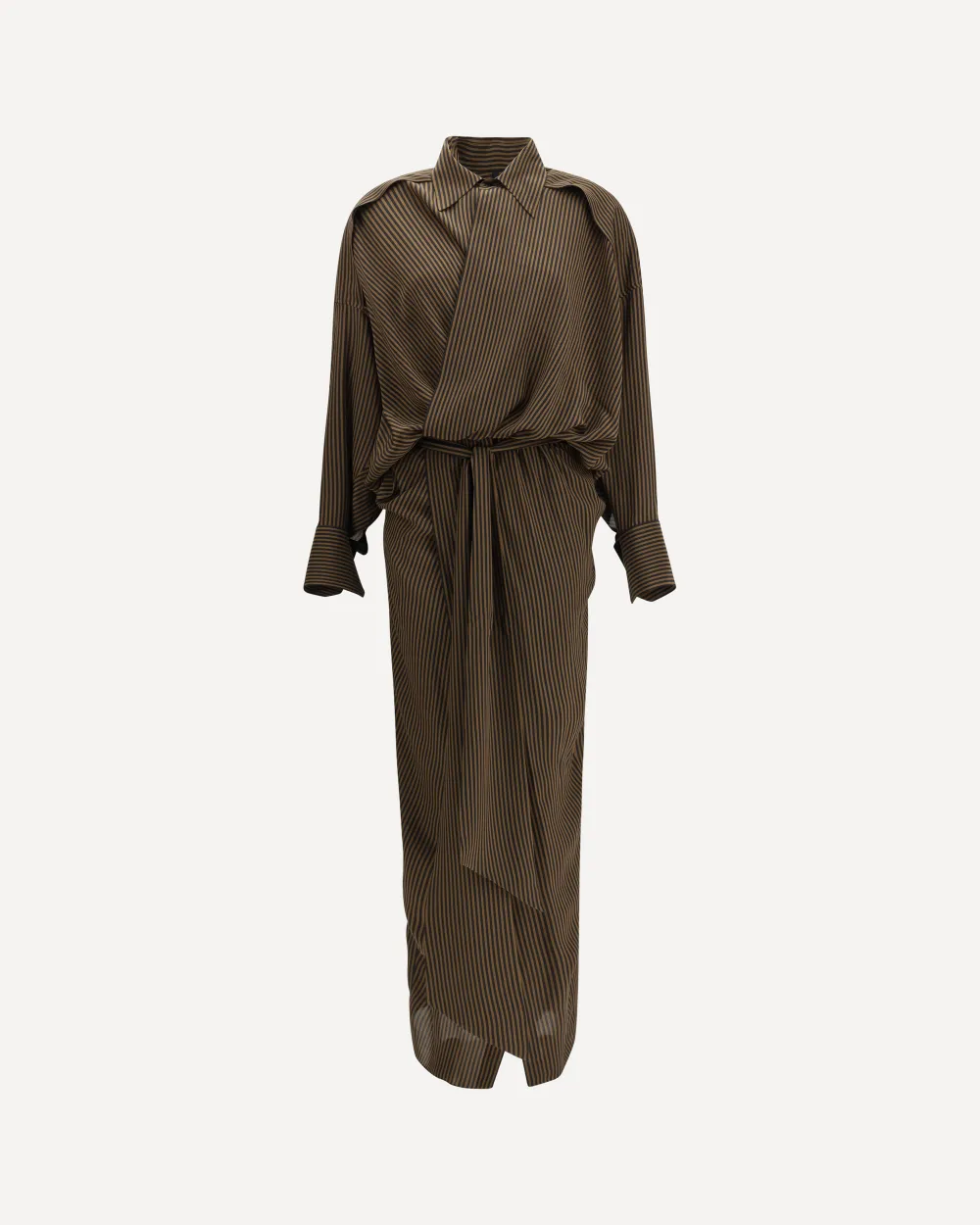 Полосатое платье-рубашка макси Petar Petrov, коричневый
Полосатое платье-рубашка макси Petar Petrov, коричневый