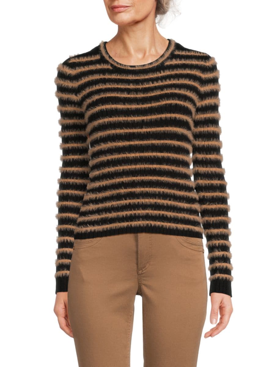 Свитер с круглым вырезом и полосками в ресничную полоску Vero Moda, черный мульти 
Свитер с круглым вырезом и полосками в ресничную полоску Vero Moda, черный мульти