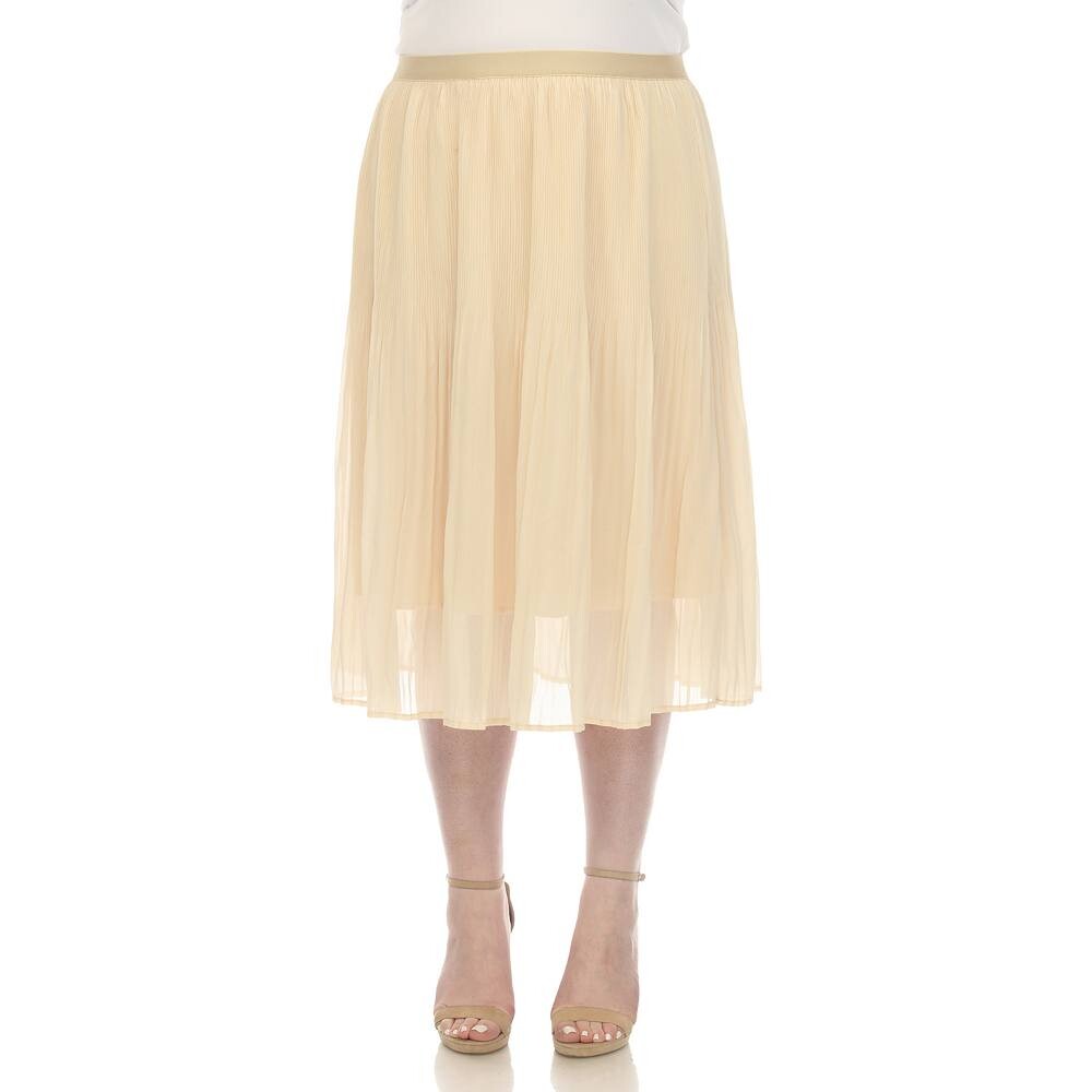 Плиссированная шифоновая юбка-миди больших размеров WM Fashion, бежевый
Плиссированная шифоновая юбка-миди больших размеров WM Fashion, бежевый