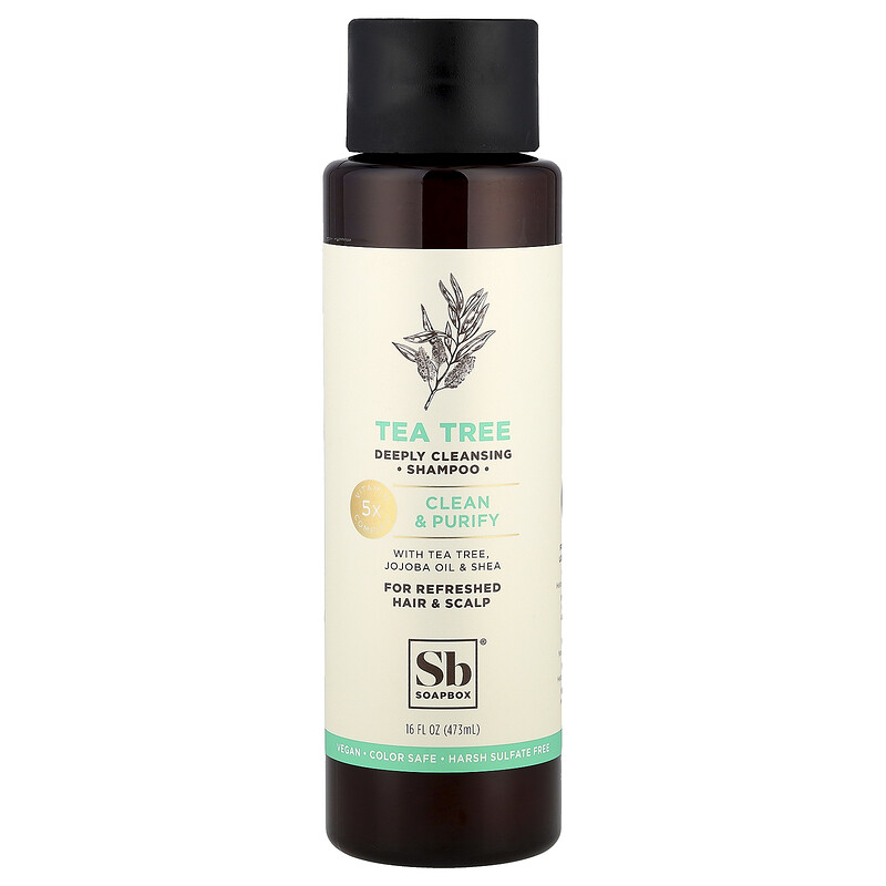 Soapbox, Шампунь с чайным деревом, очищение и очищение, 473 мл (16 жидк. унц.)
Soapbox, Шампунь с чайным деревом, очищение и очищение, 473 мл (16 жидк. унц.)