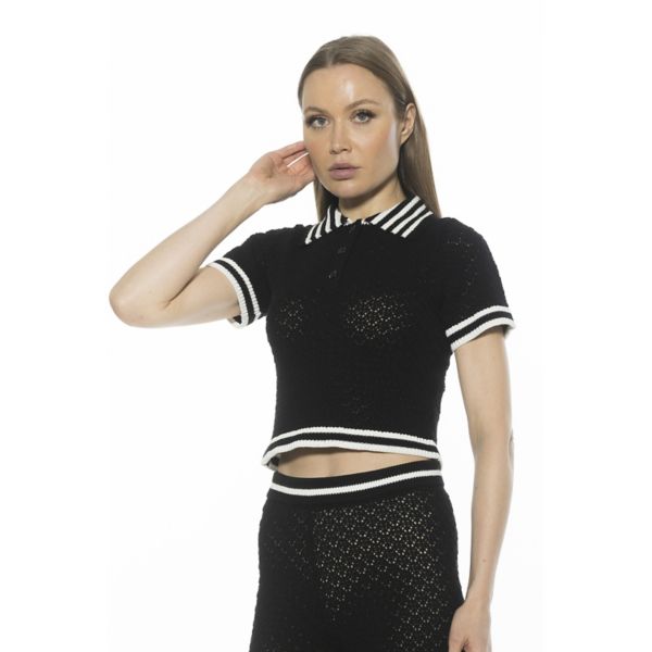 Женский трикотажный поло с планкой на пуговицах и коротким рукавом Brinley Alexia Admor, черный
Женский трикотажный поло с планкой на пуговицах и коротким рукавом Brinley Alexia Admor, черный