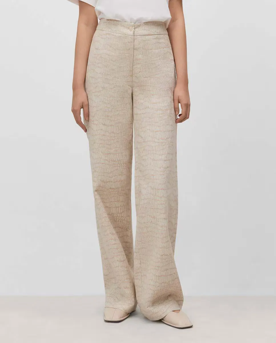 Жаккардовые женские брюки Simorra, бежевый 
Жаккардовые женские брюки Simorra, бежевый