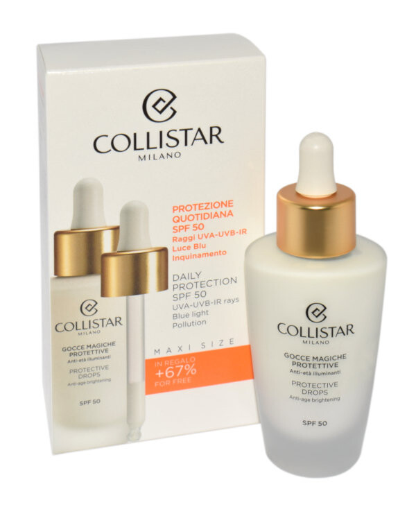 Collistar, Protective Drops Anti-age Brightening Spf 50, флюид для лица, 50 мл
Collistar, Protective Drops Anti-age Brightening Spf 50, флюид для лица, 50 мл