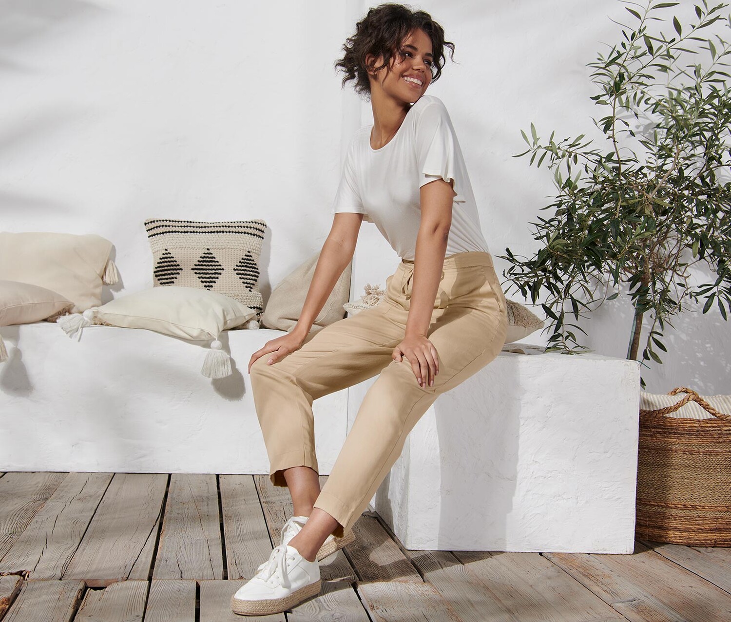 Брюки из смесового льна Tchibo, бежевый
Брюки из смесового льна Tchibo, бежевый