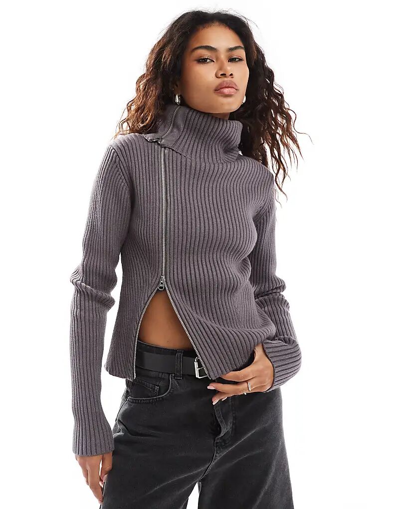 Кардиган Dasha с боковой молнией в темном кротовом цвете Weekday
Кардиган Dasha с боковой молнией в темном кротовом цвете Weekday