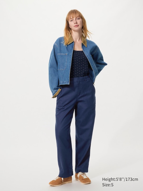 Зауженные брюки из льна и хлопка (удлиненные) Uniqlo, 68 blue
Зауженные брюки из льна и хлопка (удлиненные) Uniqlo, 68 blue