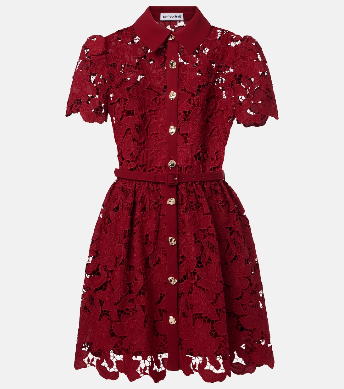 Мини-платье с поясом и кружевом Self-Portrait, бордовый
Мини-платье с поясом и кружевом Self-Portrait, бордовый