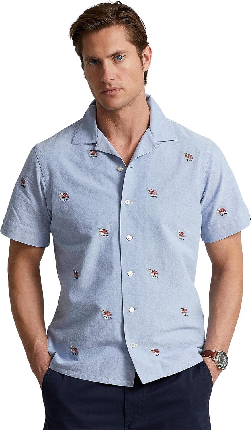 POLO RALPH LAUREN Мужская классическая оксфордская рубашка Camp Shirt Flag AOE, Flag Aoe Blue
POLO RALPH LAUREN Мужская классическая оксфордская рубашка Camp Shirt Flag AOE, Flag Aoe Blue