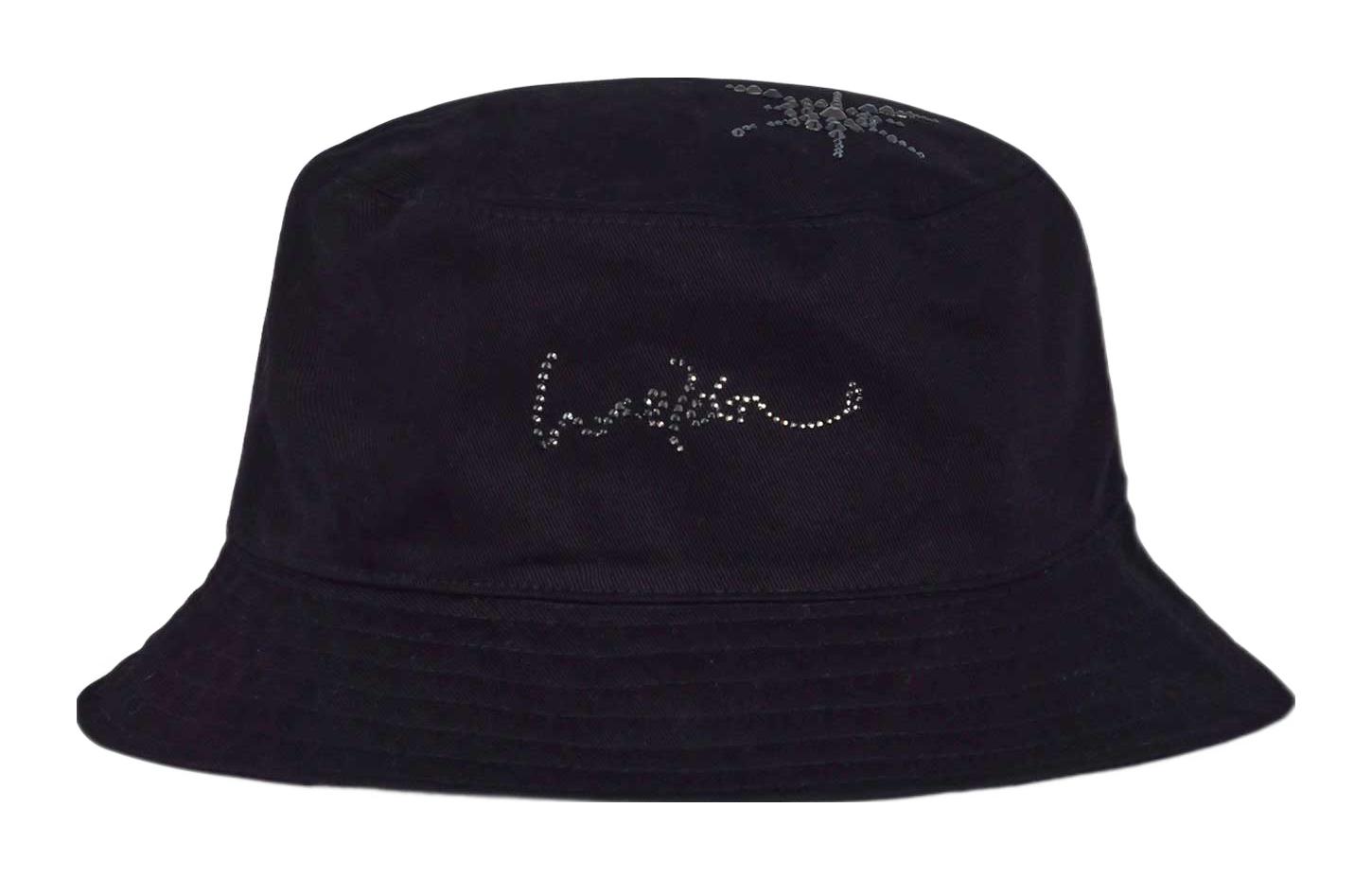 Черная ведраная шляпа с отделкой из стразов WE11DONE
Черная ведраная шляпа с отделкой из стразов WE11DONE