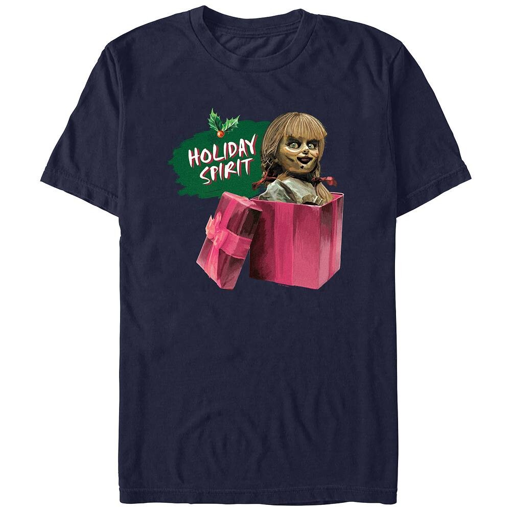 Мужская футболка с рисунком Annabelle Holiday Spirit Licensed Character, темно-синий 
Мужская футболка с рисунком Annabelle Holiday Spirit Licensed Character, темно-синий