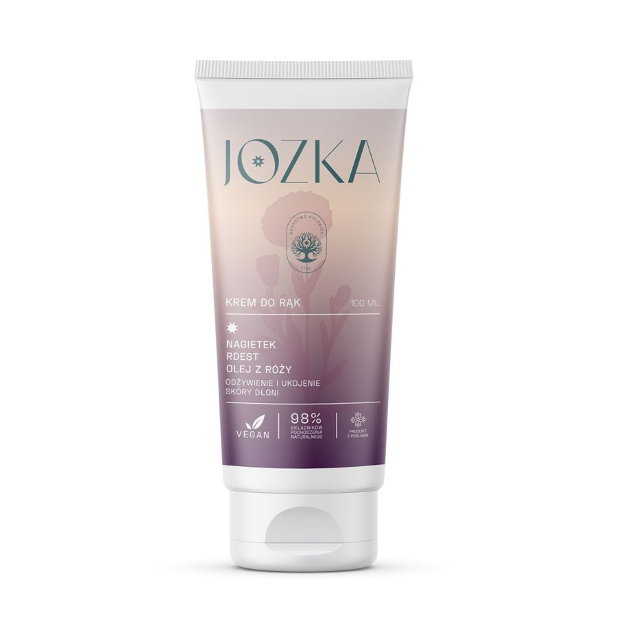 Jozka, Питательный крем для рук, календула, спорыш, розовое масло, 100 мл
Jozka, Питательный крем для рук, календула, спорыш, розовое масло, 100 мл