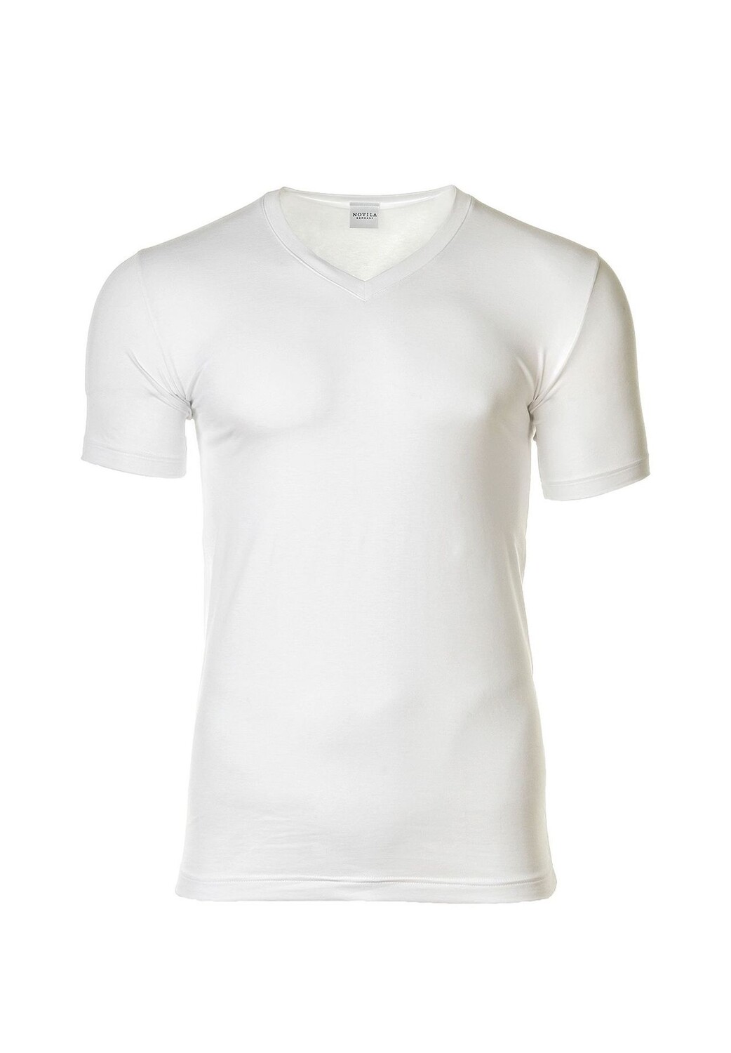 Мужская футболка с V-образным вырезом, хлопок стрейч, тонкий одинарный трикотаж, белая Novila Germany
Мужская футболка с V-образным вырезом, хлопок стрейч, тонкий одинарный трикотаж, белая Novila Germany