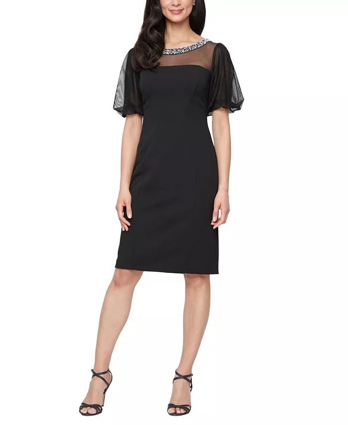 Женское короткое платье из эластичного крепа с круглым вырезом Alex Evenings
Женское короткое платье из эластичного крепа с круглым вырезом Alex Evenings