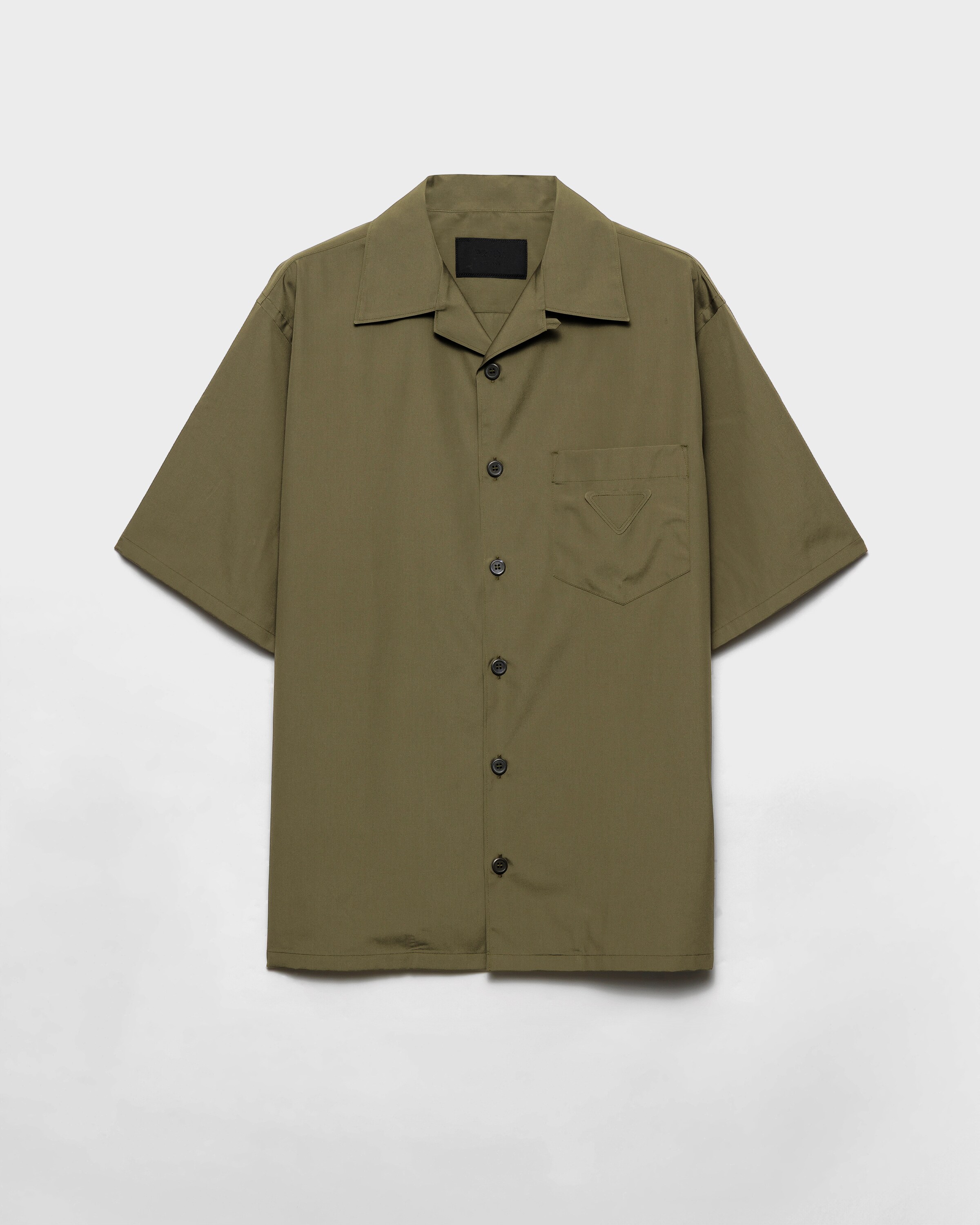 Хлопковая рубашка в стиле боулинг Prada, милитари зеленый
Хлопковая рубашка в стиле боулинг Prada, милитари зеленый