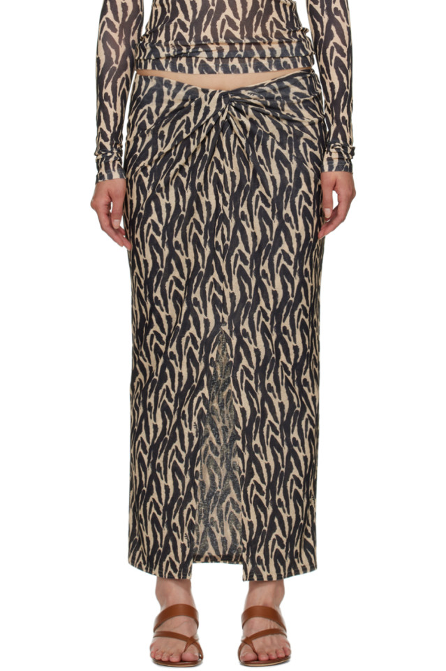 Юбка миди Marya Nanushka, цвет brushstroke animal 
Юбка миди Marya Nanushka, цвет brushstroke animal