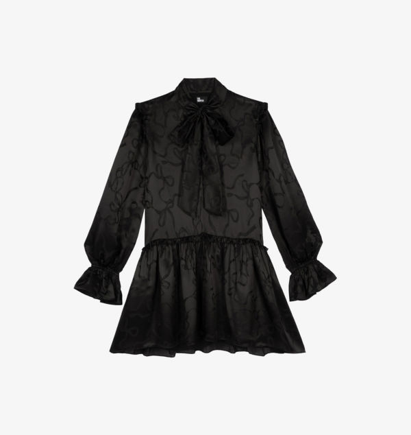 Атласное мини-платье с длинными рукавами и принтом в виде ленты The Kooples, черный
Атласное мини-платье с длинными рукавами и принтом в виде ленты The Kooples, черный