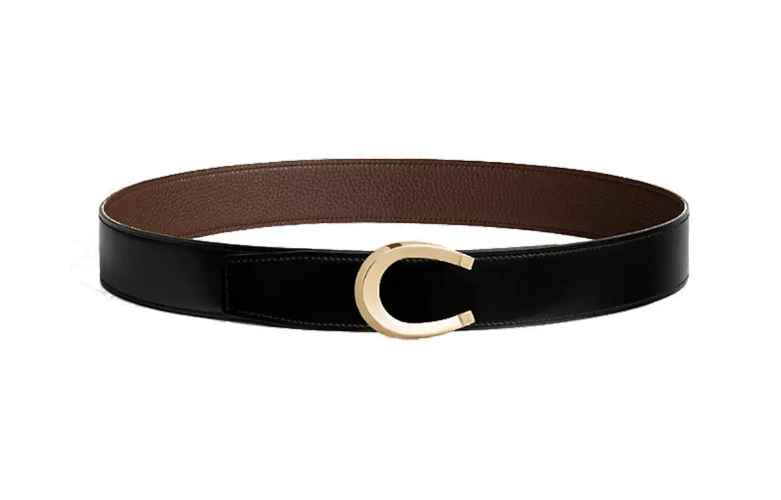 Кожаный ремень мужской черный с гладкой пряжкой золотистого цвета из телячьей кожи двусторонний ширина 3,8 см HERMES
Кожаный ремень мужской черный с гладкой пряжкой золотистого цвета из телячьей кожи двусторонний ширина 3,8 см HERMES