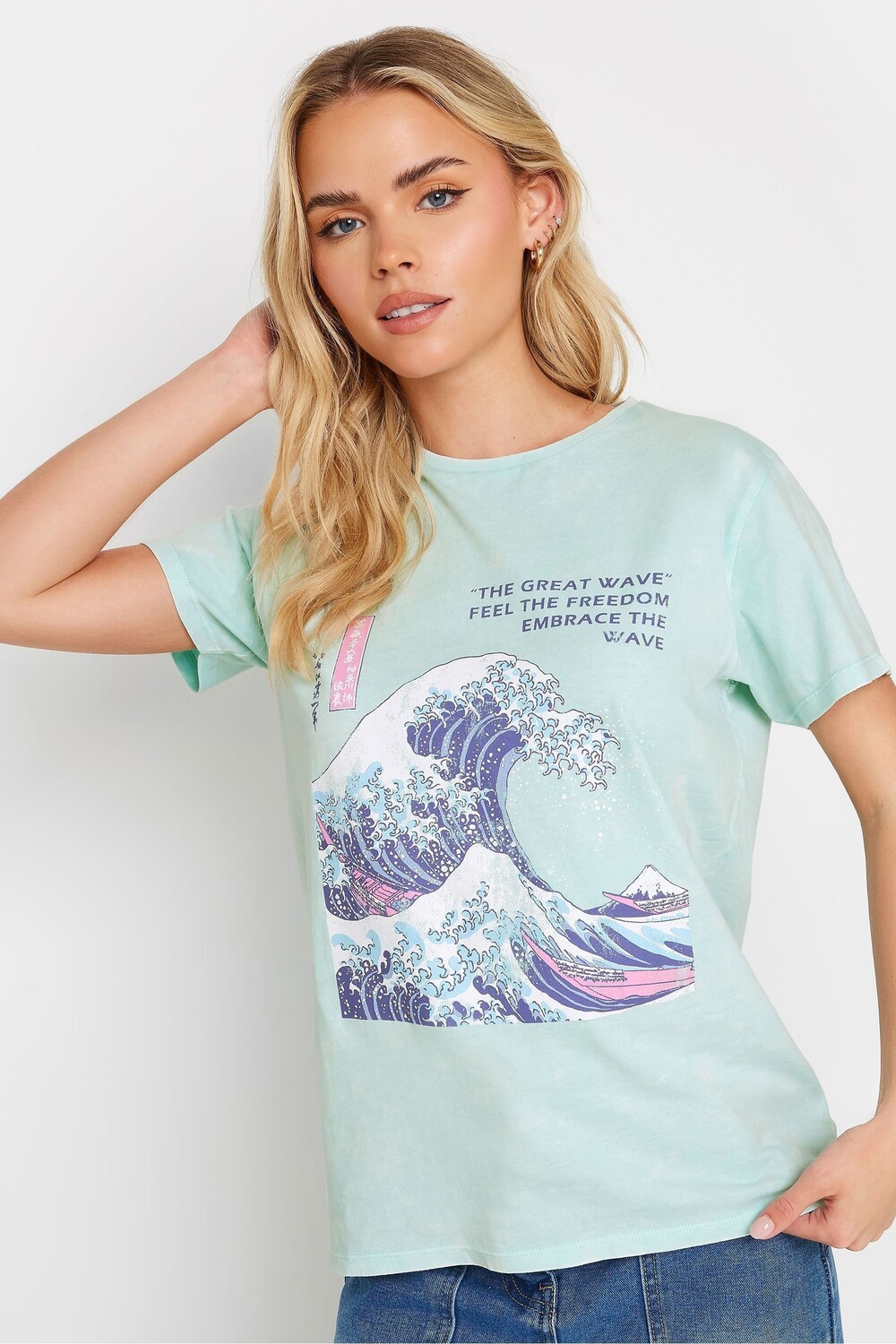 Футболка из 100% хлопка с надписью «Великая волна» Pixiegirl Petite, синий
Футболка из 100% хлопка с надписью «Великая волна» Pixiegirl Petite, синий