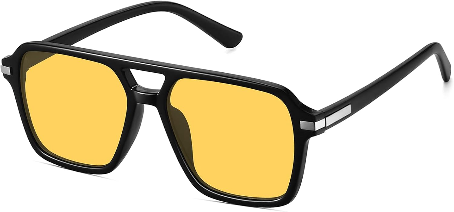 Ретро-очки-авиаторы для женщин и мужчин, модные, классические, квадратные, в стиле 70-х, 80-х, 90-х, винтажные, с двойной перемычкой, модель FZN813 Fozono, Black/Orange Yellow Lens
Ретро-очки-авиаторы для женщин и мужчин, модные, классические, квадратные, в стиле 70-х, 80-х, 90-х, винтажные, с двойной перемычкой, модель FZN813 Fozono, Black/Orange Yellow Lens