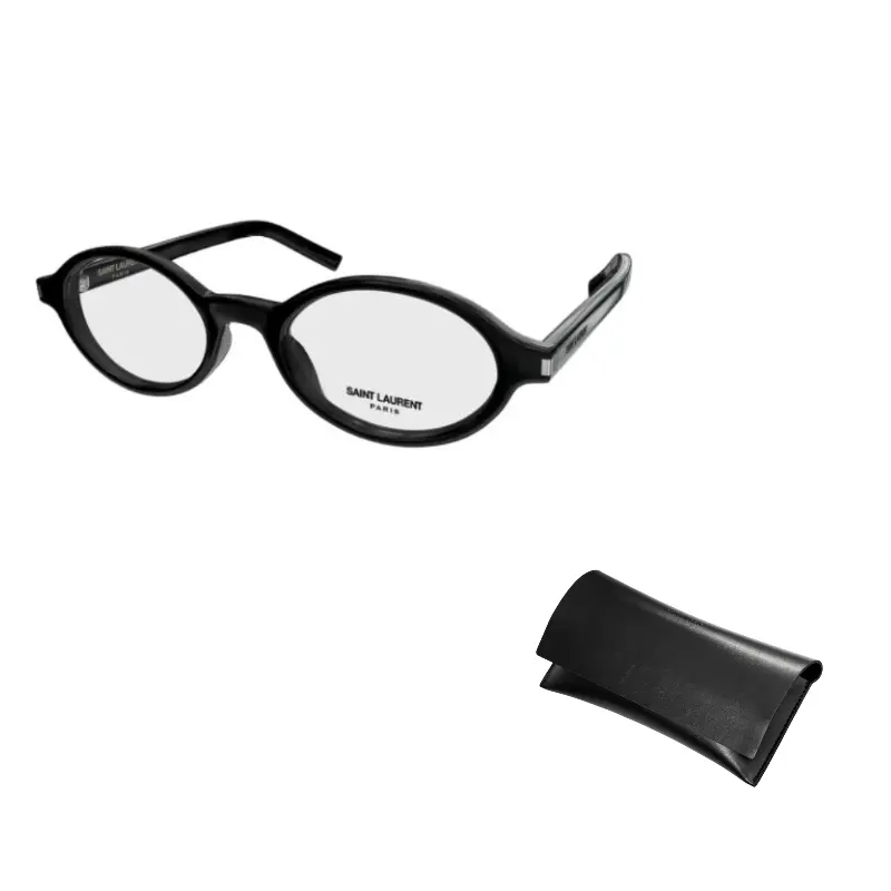 SAINT LAURENT Овальная оправа для очков женская черная, Black