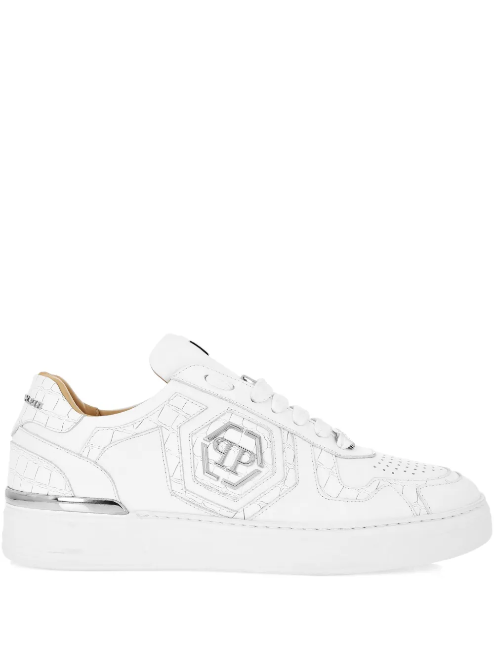 Кроссовки с тиснением под кожу крокодила Philipp Plein, белый
Кроссовки с тиснением под кожу крокодила Philipp Plein, белый