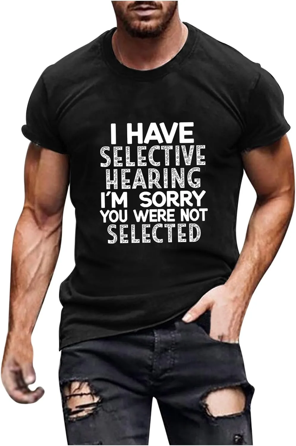 Футболка Zeiyignr с принтом "I Have Selective Hearing"
Футболка Zeiyignr с принтом "I Have Selective Hearing"