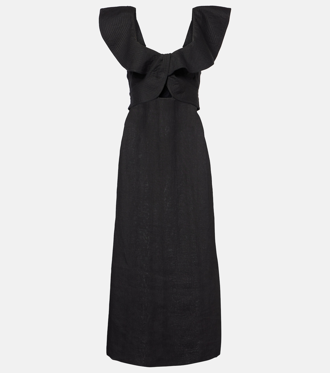 Рюшированное платье миди Johanna Ortiz, черный
Рюшированное платье миди Johanna Ortiz, черный