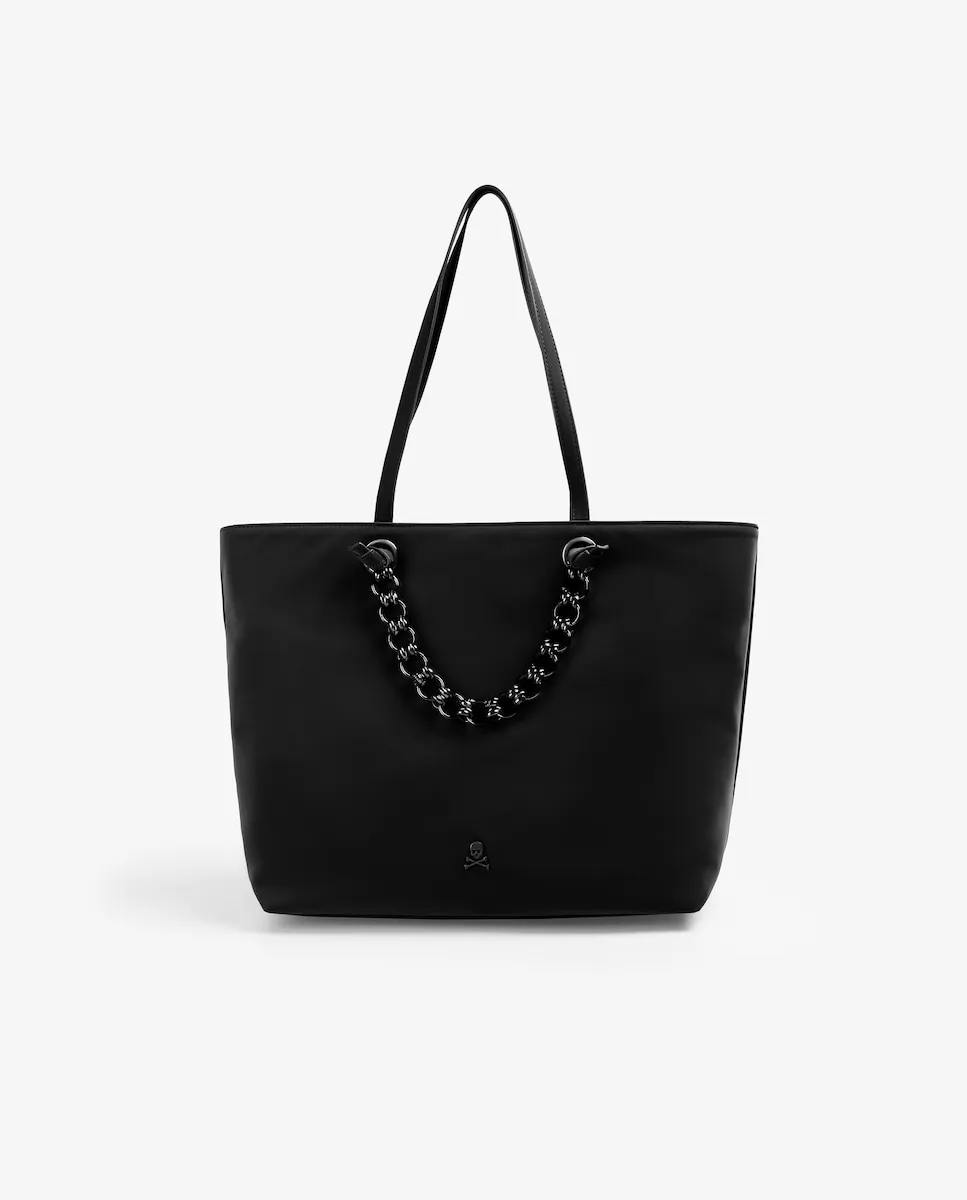 Женская сумка-шоппер с двойной ручкой и переплетенной металлической цепочкой Scalpers, черный
Женская сумка-шоппер с двойной ручкой и переплетенной металлической цепочкой Scalpers, черный