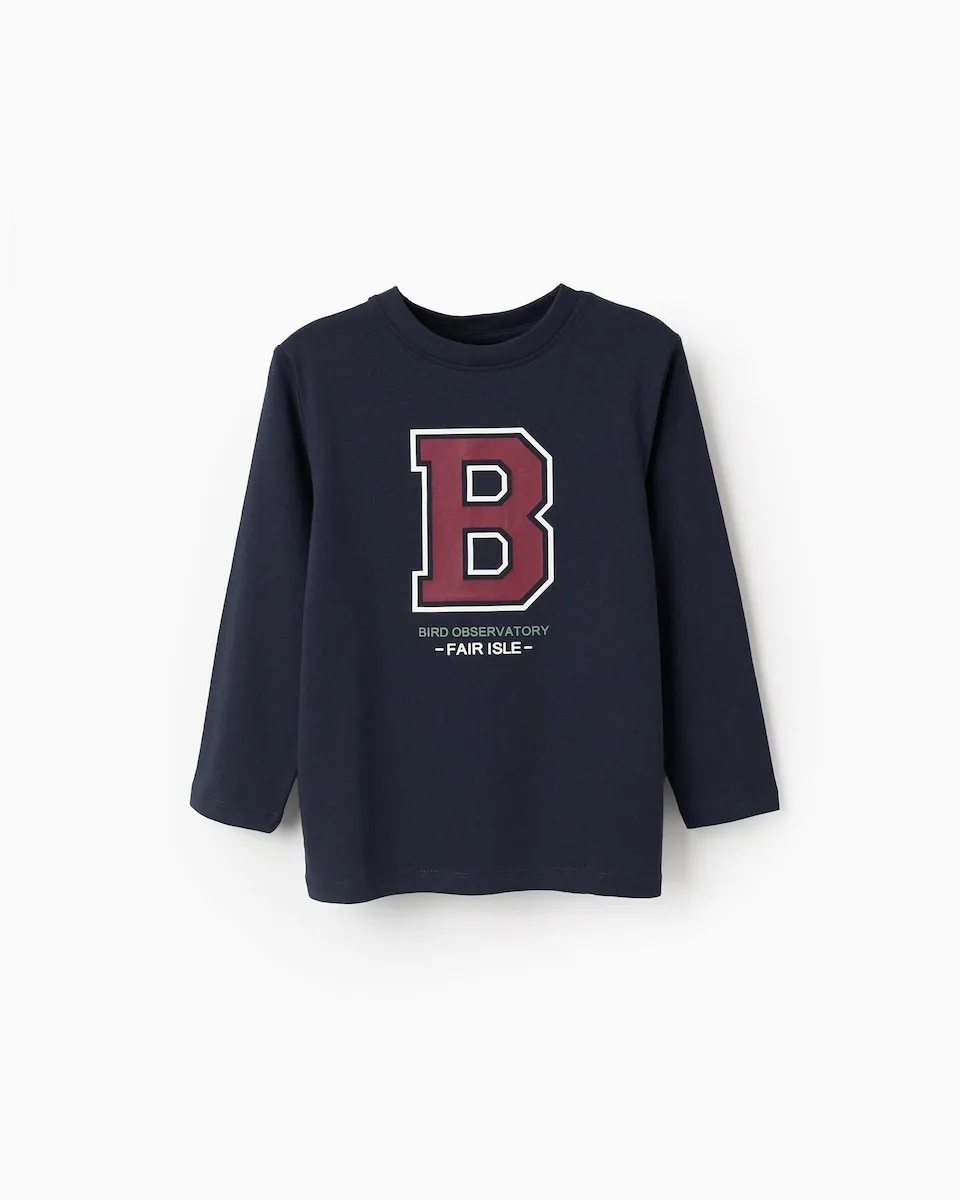 Детская футболка 100% хлопок с принтом Zippy, темно-синий 
Детская футболка 100% хлопок с принтом Zippy, темно-синий