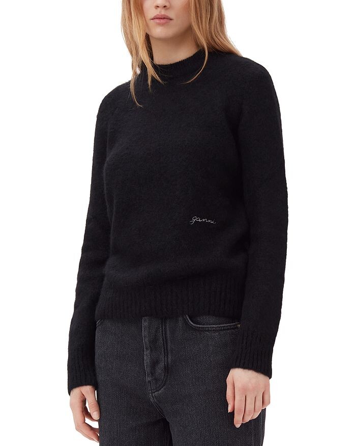 GANNI Egret Свитер с круглым вырезом, черный
GANNI Egret Свитер с круглым вырезом, черный