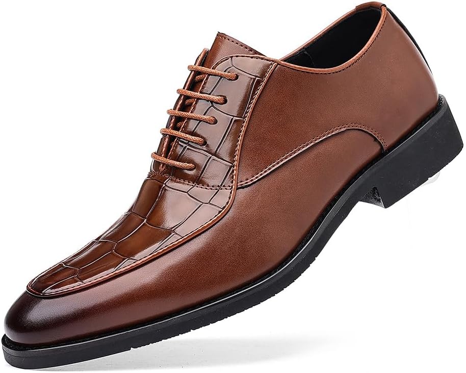 Мужские классические туфли Santimon с тиснением под крокодила, формальные оксфорды на шнуровке для бизнеса, свадеб и офиса, коричневый
Мужские классические туфли Santimon с тиснением под крокодила, формальные оксфорды на шнуровке для бизнеса, свадеб и офиса, коричневый