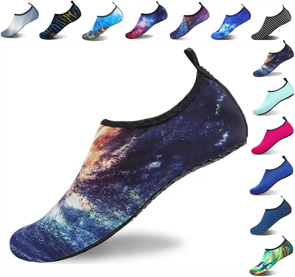 Быстросохнущие нескользящие водные носки для женщин и мужчин, взрослых, купальные комплекты, одежда для пляжа, йоги, активного отдыха, кемпинга, бассейна, отпуска Vimanbite, Starry Sky
Быстросохнущие нескользящие водные носки для женщин и мужчин, взрослых, купальные комплекты, одежда для пляжа, йоги, активного отдыха, кемпинга, бассейна, отпуска Vimanbite, Starry Sky