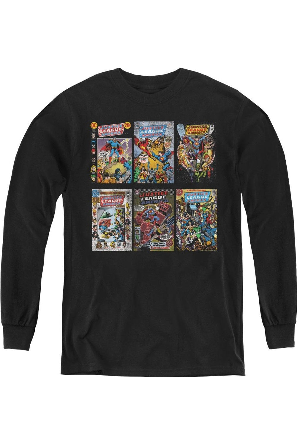 Футболка с длинным рукавом DC Comics Covers Youth Gildan, черный 
Футболка с длинным рукавом DC Comics Covers Youth Gildan, черный