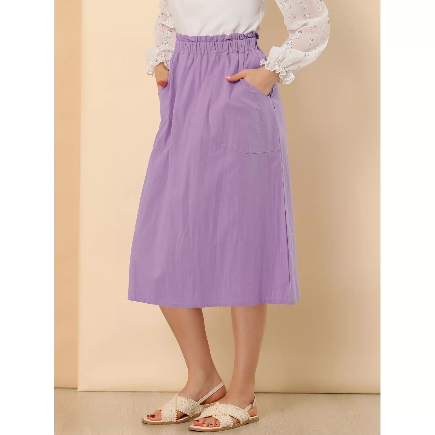 Женская однотонная крестьянская юбка-миди с эластичной резинкой на талии и оборками ALLEGRA K, черный
Женская однотонная крестьянская юбка-миди с эластичной резинкой на талии и оборками ALLEGRA K, черный