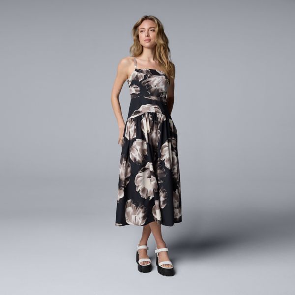 Женское платье миди с заниженной талией Simply Vera Vera Wang, цвет black beige floral
Женское платье миди с заниженной талией Simply Vera Vera Wang, цвет black beige floral
