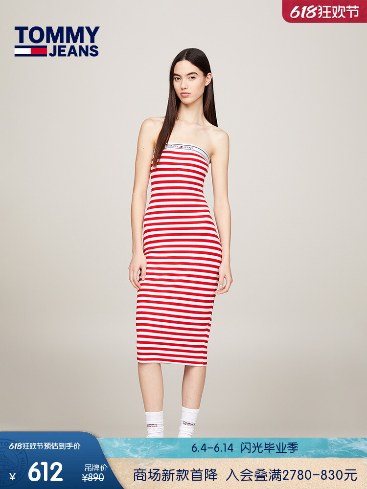 Платье Tommy Hilfiger в полоску и лямками, красный / белый
Платье Tommy Hilfiger в полоску и лямками, красный / белый