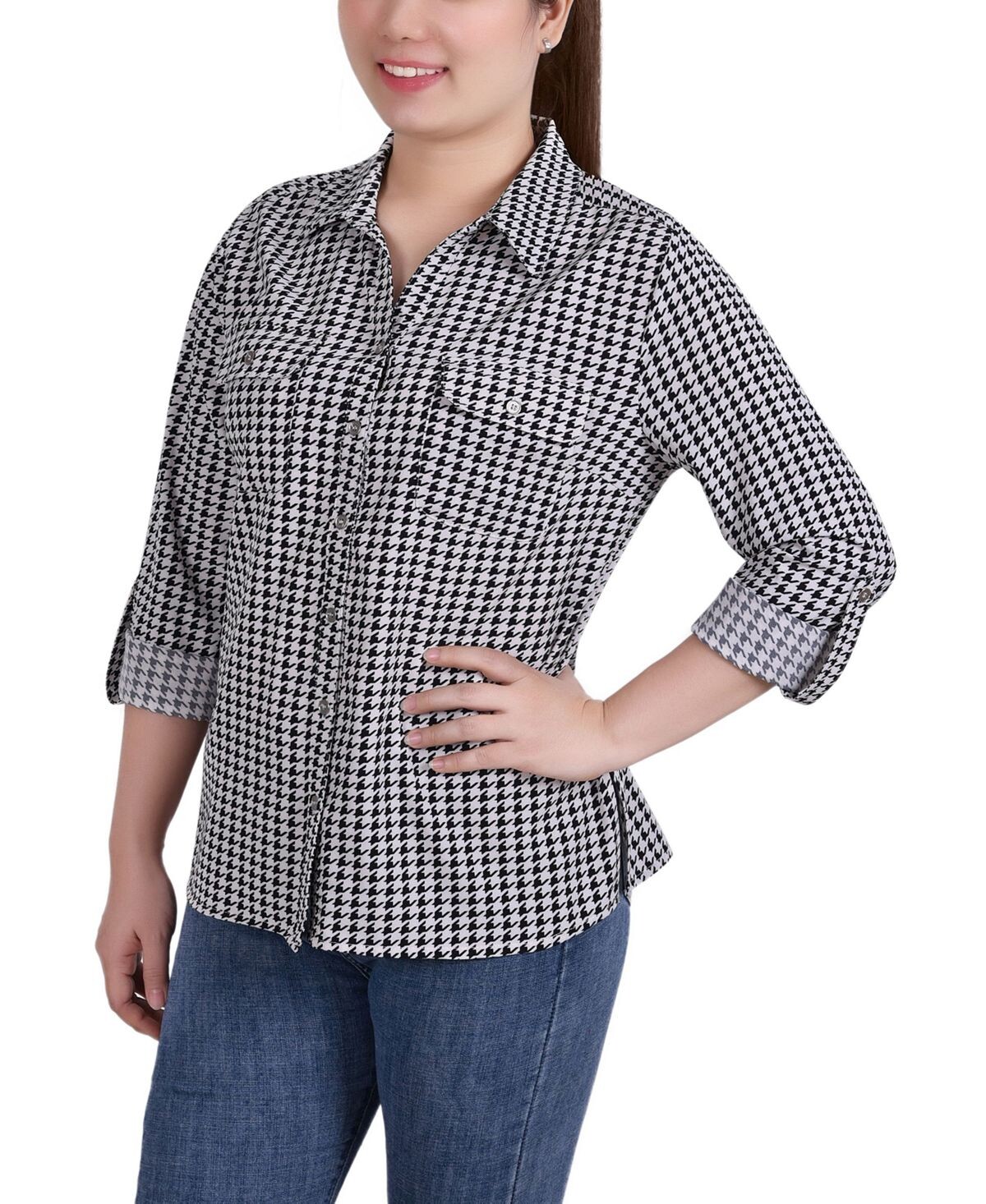 Женская рубашка длиной 3/4 с карманами NY Collection
Женская рубашка длиной 3/4 с карманами NY Collection