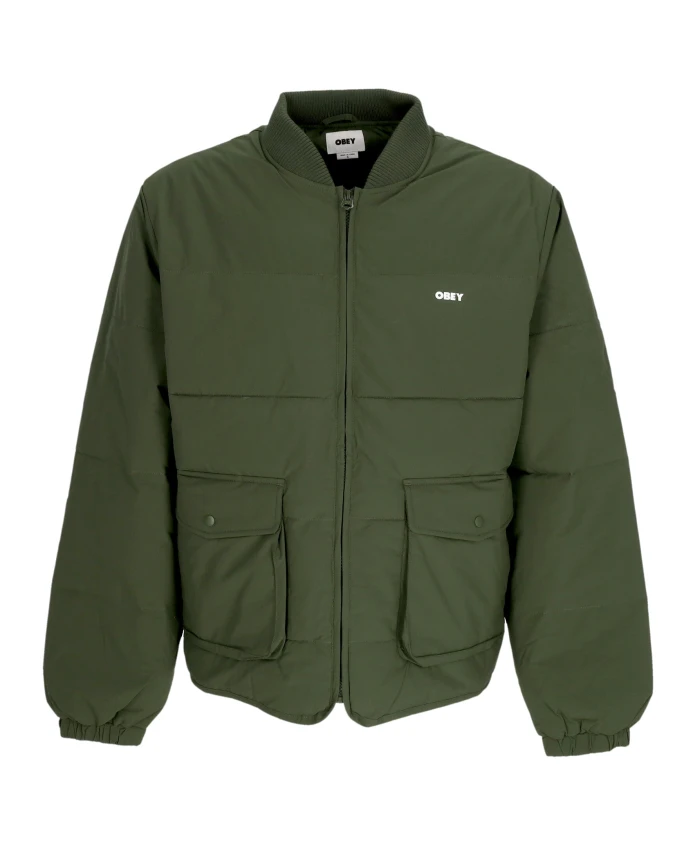 Зеленая пуховая куртка с накладными карманами Obey, зеленый
Зеленая пуховая куртка с накладными карманами Obey, зеленый