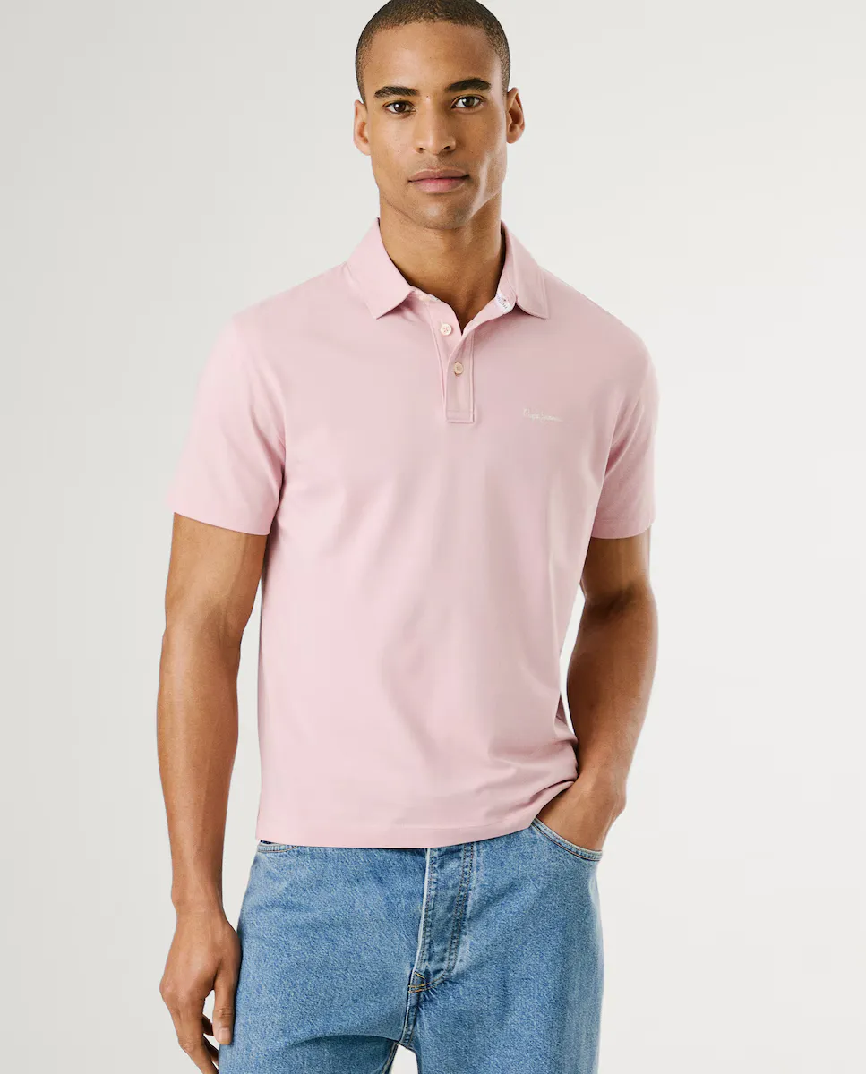 Мужская поло с коротким рукавом и вышитым логотипом Pepe Jeans, розовый
Мужская поло с коротким рукавом и вышитым логотипом Pepe Jeans, розовый