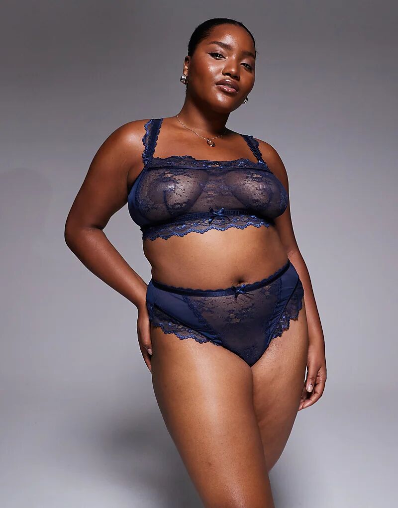 Трусики-слипы Curve Ivy с высокой талией и кружевом, темно-синего цвета
Трусики-слипы Curve Ivy с высокой талией и кружевом, темно-синего цвета