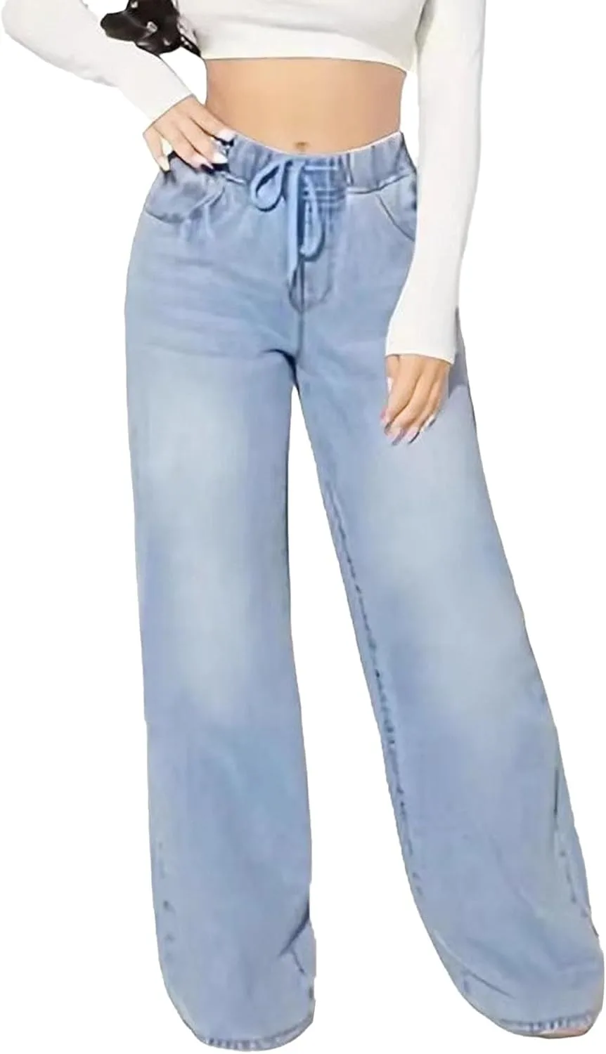 Женские джинсы с высокой талией и свободным кроем
Женские джинсы с высокой талией и свободным кроем