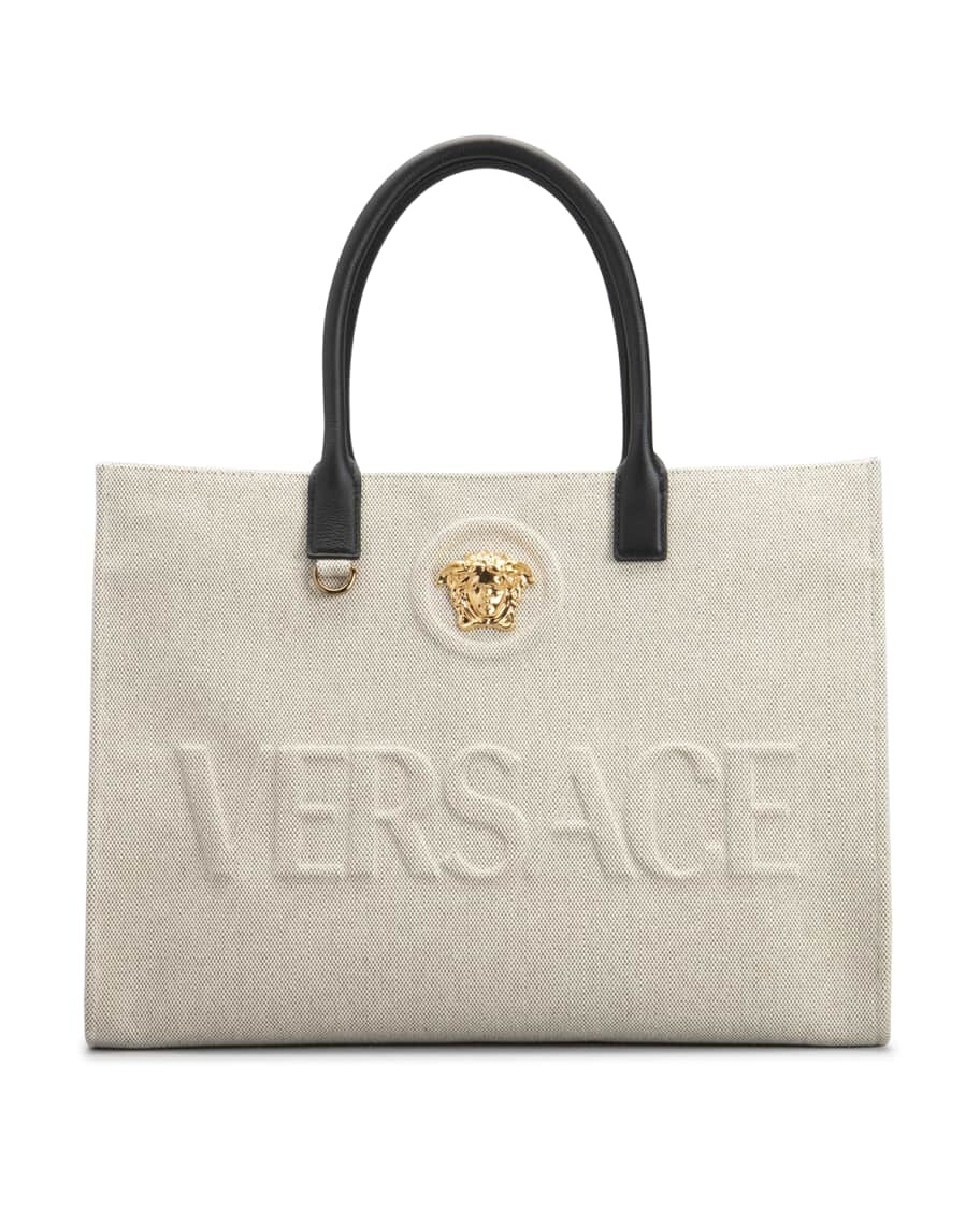 Холщовая большая сумка с логотипом La Medusa Versace
Холщовая большая сумка с логотипом La Medusa Versace