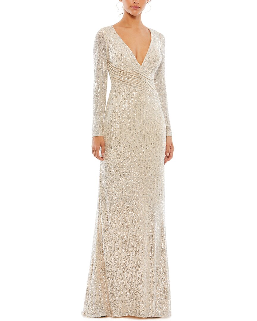 Mac Duggal Блестящее платье-колонна с запахом, серый
Mac Duggal Блестящее платье-колонна с запахом, серый
