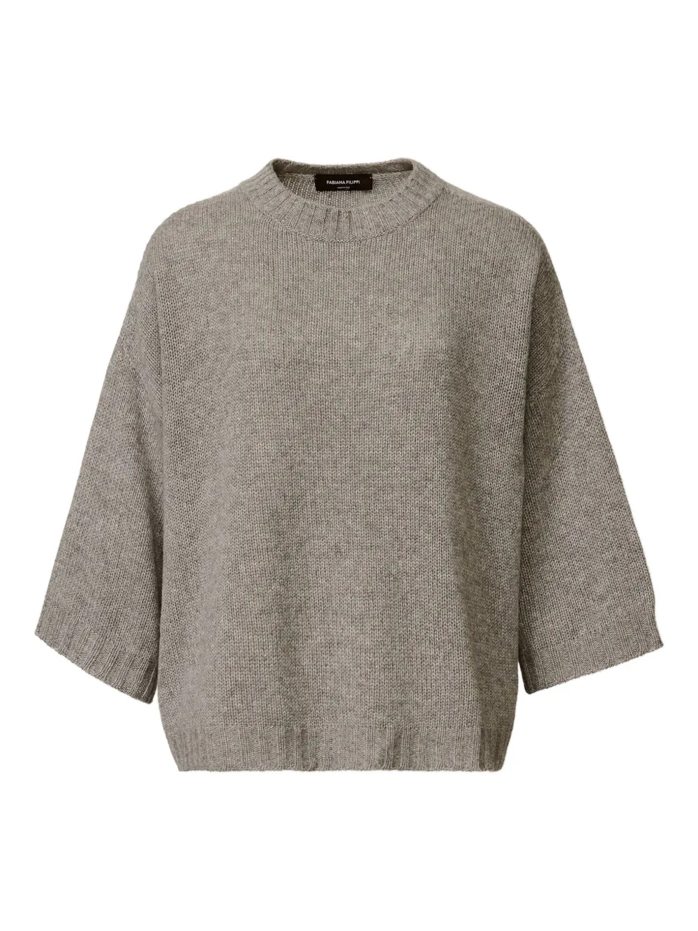 Свитер с круглым вырезом и короткими рукавами Fabiana Filippi, серый
Свитер с круглым вырезом и короткими рукавами Fabiana Filippi, серый