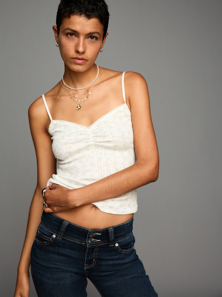 Топ Bershka, слоновая кость
Топ Bershka, слоновая кость