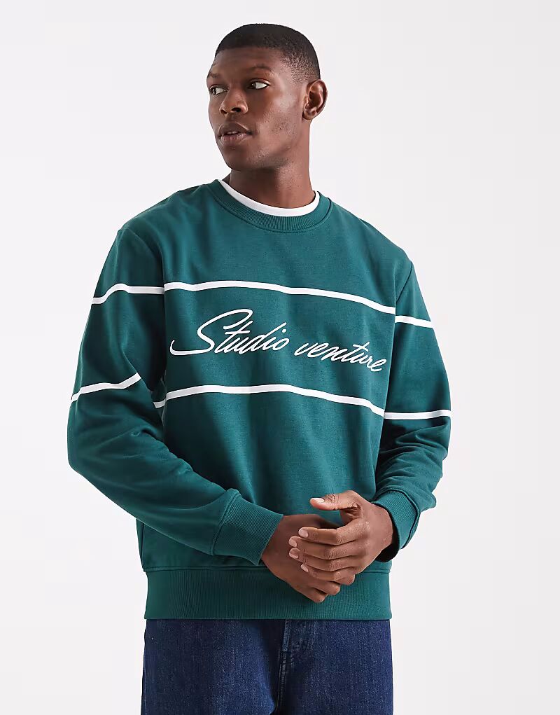 Толстовка с рисунком спереди зеленого цвета Jack & Jones
Толстовка с рисунком спереди зеленого цвета Jack & Jones