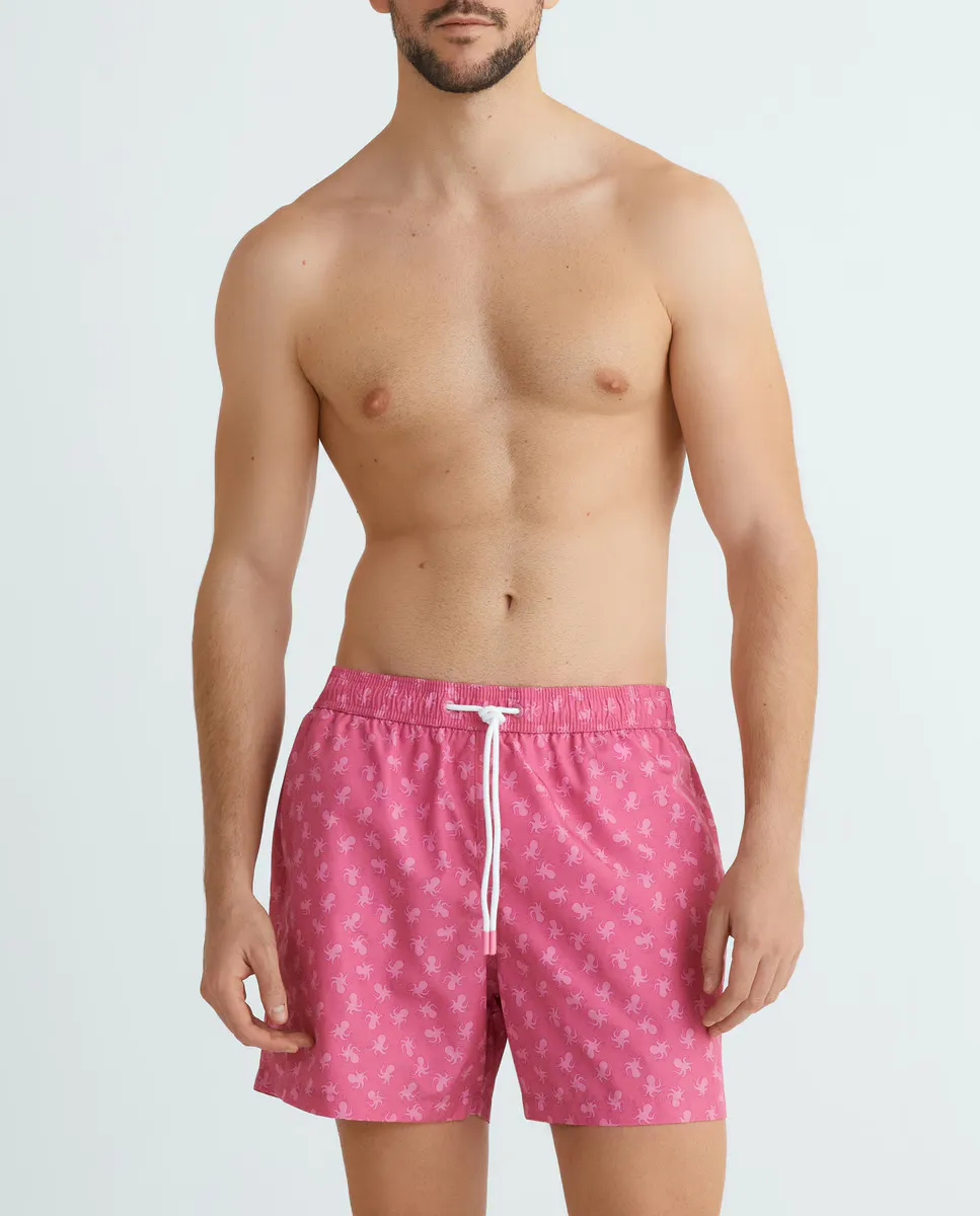 Мужской купальник с принтом Dustin, розовый 
Мужской купальник с принтом Dustin, розовый