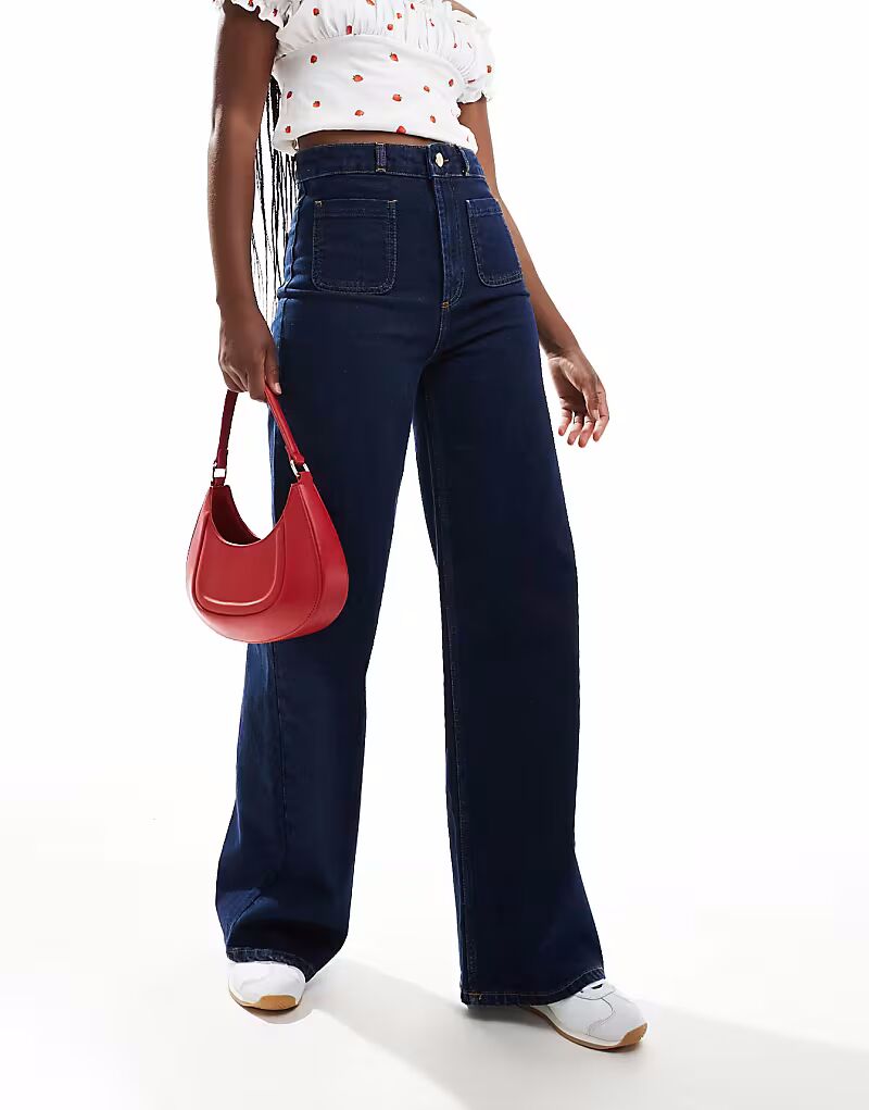 Джинсы ASOS DESIGN с широкими штанинами и передними карманами, цвет: промытый
Джинсы ASOS DESIGN с широкими штанинами и передними карманами, цвет: промытый