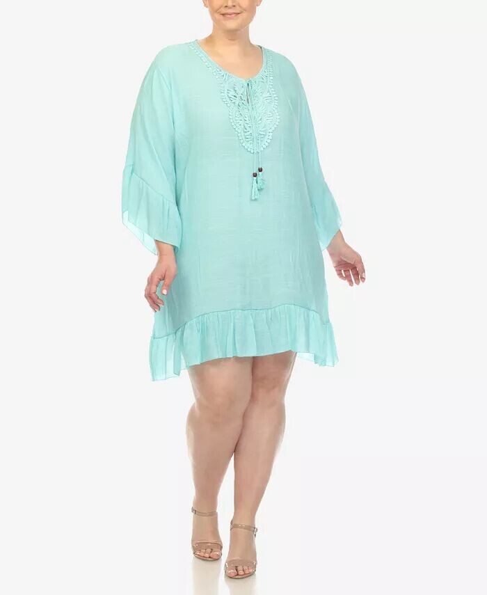 Плюс размер Прозрачное платье длиной до колена с вышивкой White Mark, зеленый
Плюс размер Прозрачное платье длиной до колена с вышивкой White Mark, зеленый