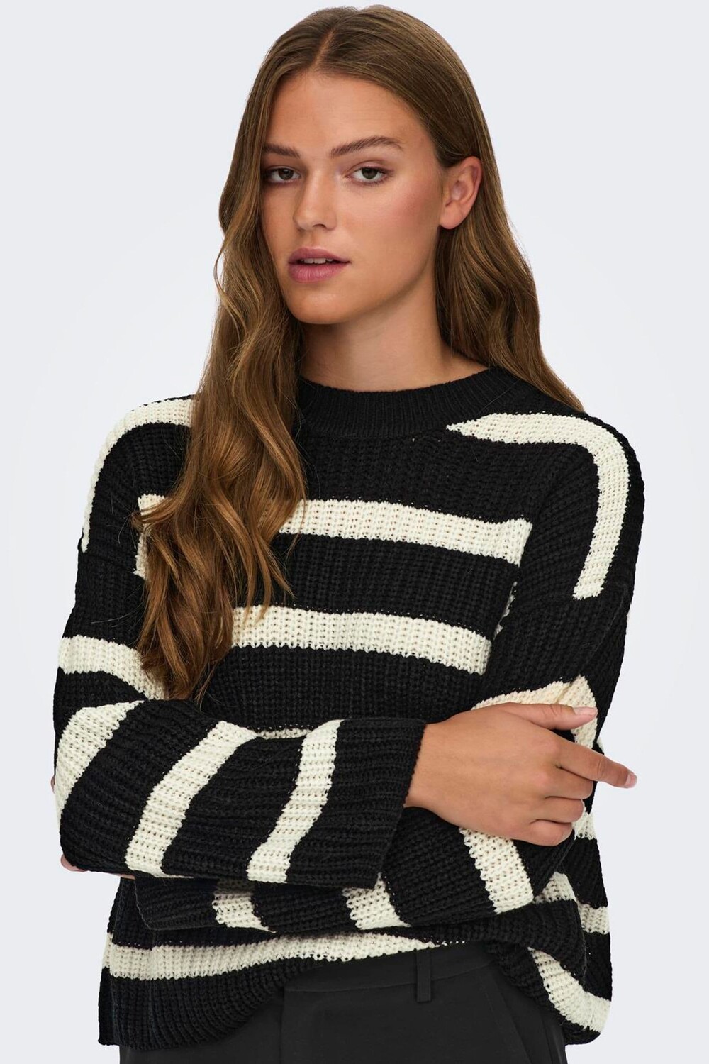 Вязаный полосатый свитер джемпер Jdy, черный
Вязаный полосатый свитер джемпер Jdy, черный